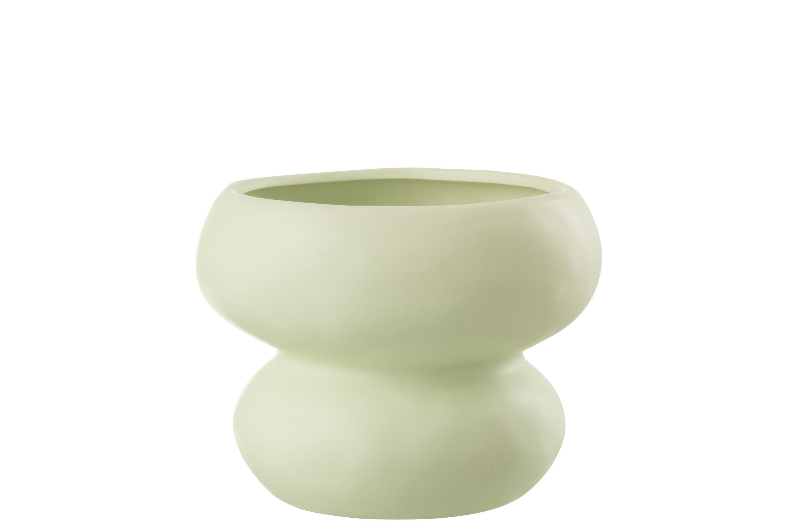 J-Line bloempot Cirkel - porselein - lichtgroen - Ø 19.5 cm