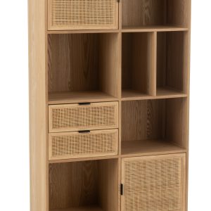 J-Line kast Vakken – metaal – naturel/zwart