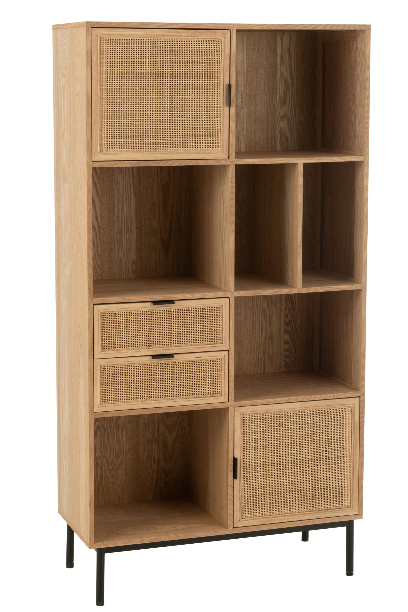 J-Line kast Vakken - metaal - naturel/zwart