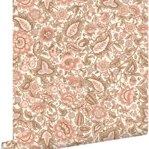 ESTAhome behang vintage bloemen bruin en terracotta roze – 50 x 900 cm ESTAhome behang vintage bloemen bruin en terracotta roze – 50 x 900 cm