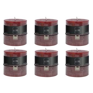 J-Line cilinderkaars Kers – rood – 64U – 6 stuks