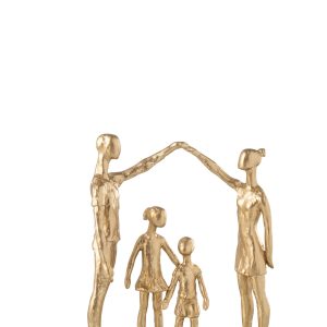 J-Line decoratie Familie spelend – polyresin – goud