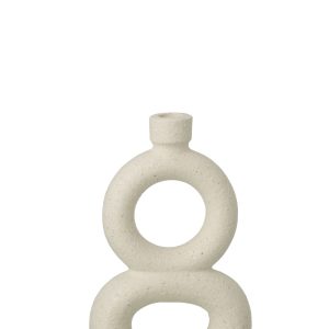J-Line vaas Soliflore 2 Rings – steengoed – wit – large