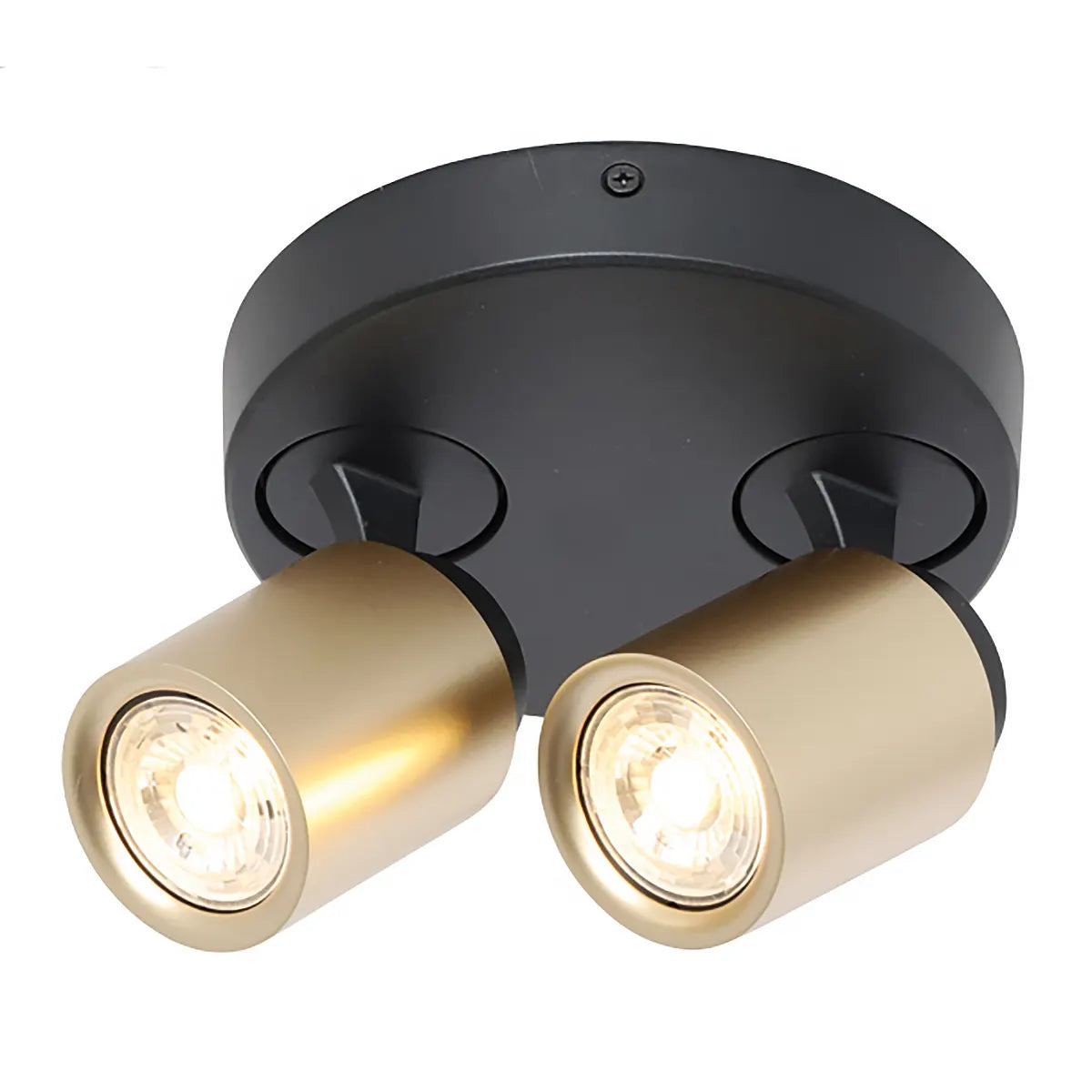 Freelight spot Razza - 2 lichts - 21 x 14 cm - zwart goud