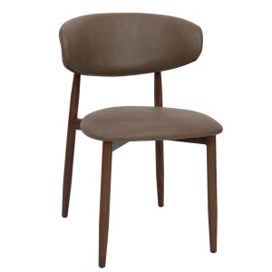 Giga Meubel Eetkamerstoel Alexia – Taupe/Walnoot – PU Leer – Set van 2 Giga Meubel Eetkamerstoel Alexia – Taupe/Walnoot – PU Leer – Set van 2