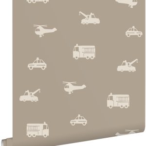 ESTAhome behang auto's, brandweerauto's, helikopters en kranen taupe – ESTAhome behang auto's, brandweerauto's, helikopters en kranen taupe –