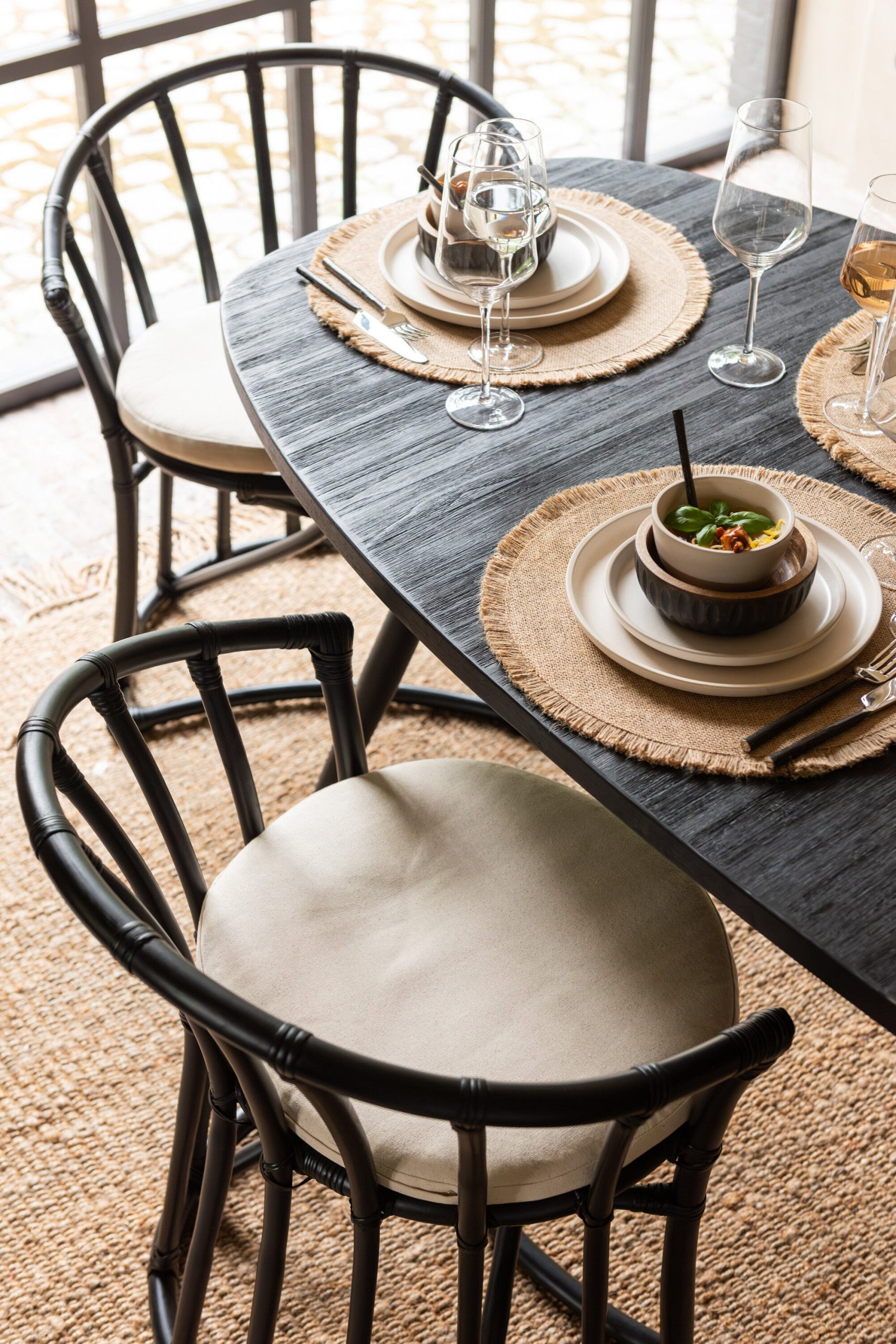 J-Line placemat - jute - naturel - 6 stuks