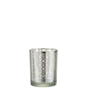 J-Line windlicht Oosters – glas – zilver – small – 2 stuks J-Line windlicht Oosters – glas – zilver – small – 2 stuks