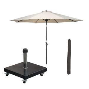 Garden Impressions stokparasol Lotus ecru Ø300 cm met Eureka voet en h