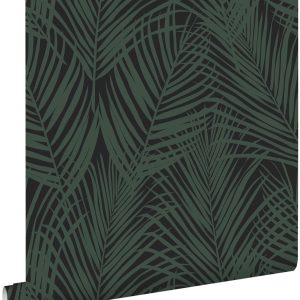 ESTAhome behang palmbladeren donkergroen en zwart – 53 cm x 10.05 m – ESTAhome behang palmbladeren donkergroen en zwart – 53 cm x 10.05 m –