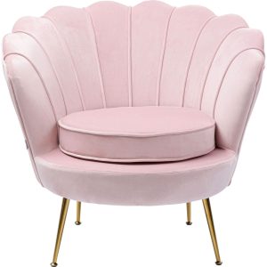 Kare Design Fauteuil Water Lily fluweel roze Kare Design Fauteuil Water Lily fluweel roze