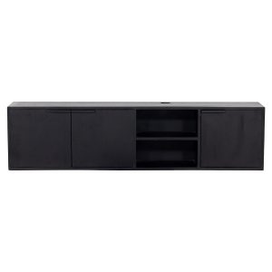 Giga Meubel Tv-meubel Zen – Zwart Mangohout IJzer – 160x30x40cm