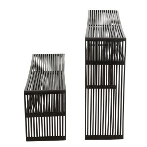 J-Line console Met Schap – hout – zwart – 2 stuks