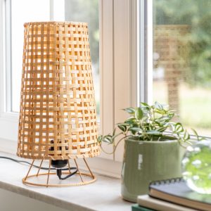 J-Line tafellamp Lena – rotan – naturel