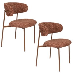 Housecraft Living Claes Eetkamerstoelen Gemêleerd Terra/ rood – Set va Housecraft Living Claes Eetkamerstoelen Gemêleerd Terra/ rood – Set va