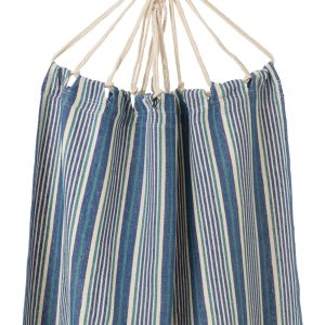 J-Line hangmat Strepen – katoen/polyester – blauw/wit J-Line hangmat Strepen – katoen/polyester – blauw/wit
