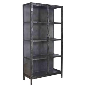Giga Meubel Vitrinekast Rift – Zwart Metaal – 2 Deuren – 90x40x190cm Giga Meubel Vitrinekast Rift – Zwart Metaal – 2 Deuren – 90x40x190cm