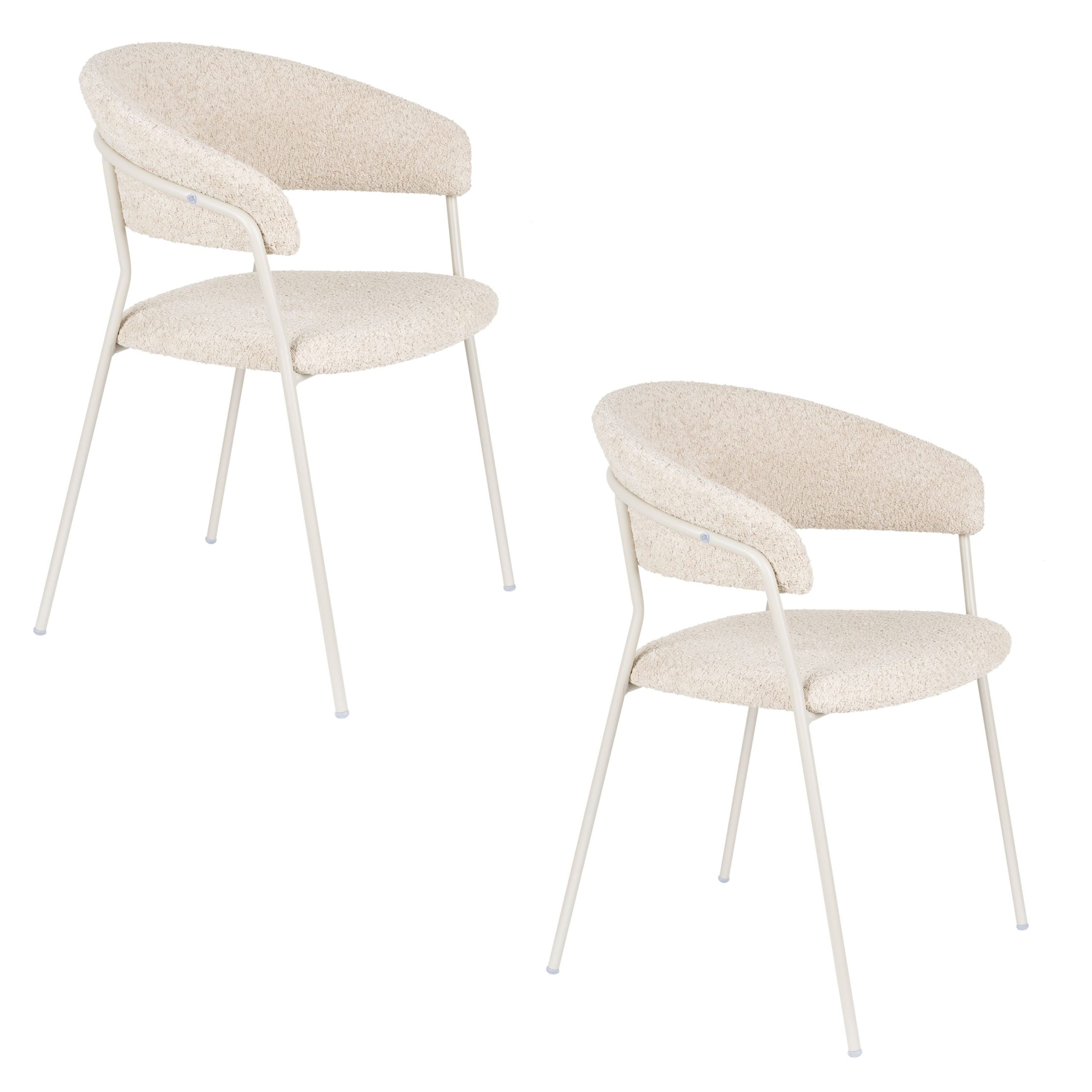 Housecraft Living Zeri Eetkamerstoelen Armleuning Off-white/ Zwart - S