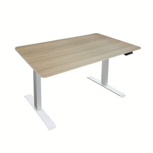 Home Deluxe in hoogte verstelbaar bureau LUMINA Wit – Bruin