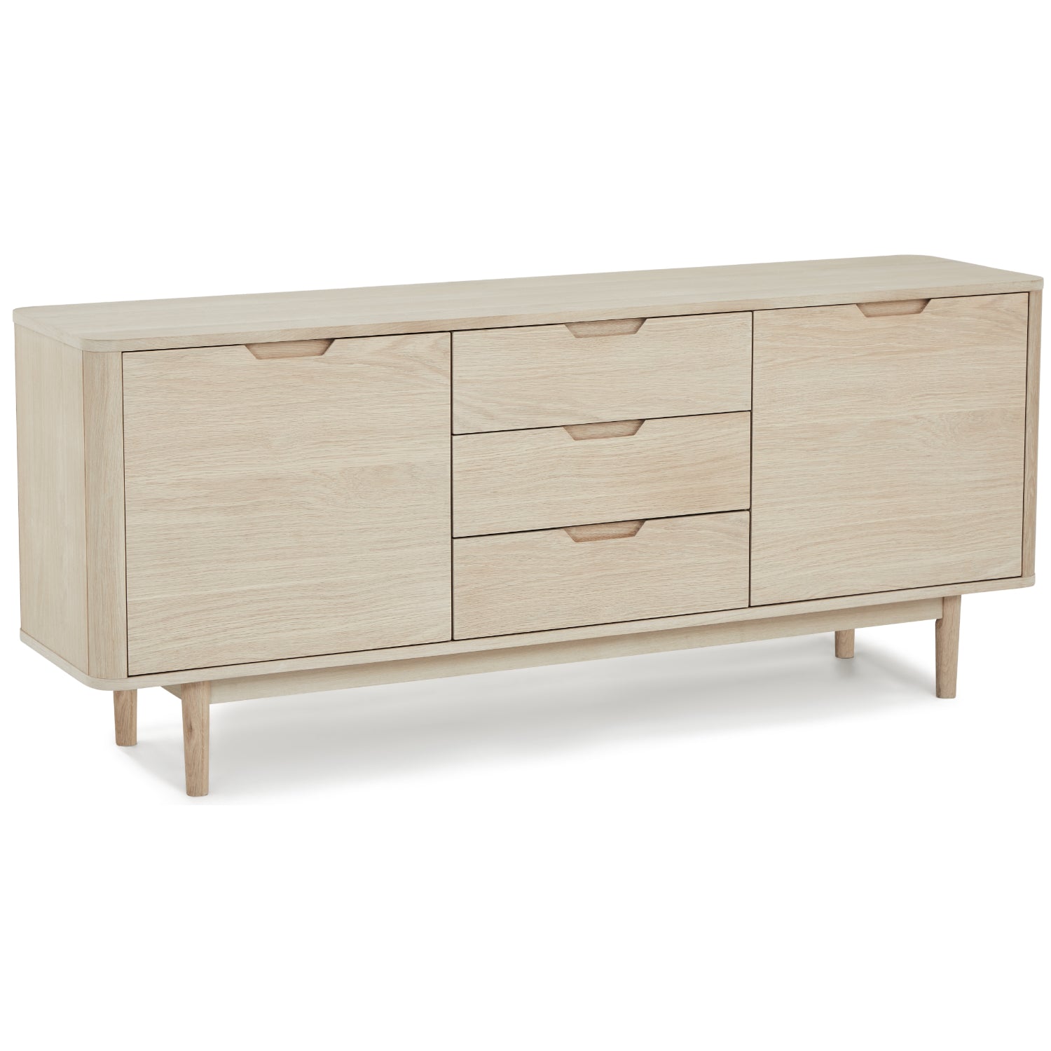 Furnhouse 3-deurs dressoir Nyborg - Witte olie - MDF, Eikenfineer - 45