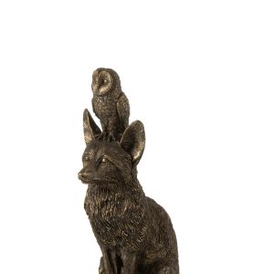 J-Line figuur Vos + Uil – polyresin – bronskleurig J-Line figuur Vos + Uil – polyresin – bronskleurig