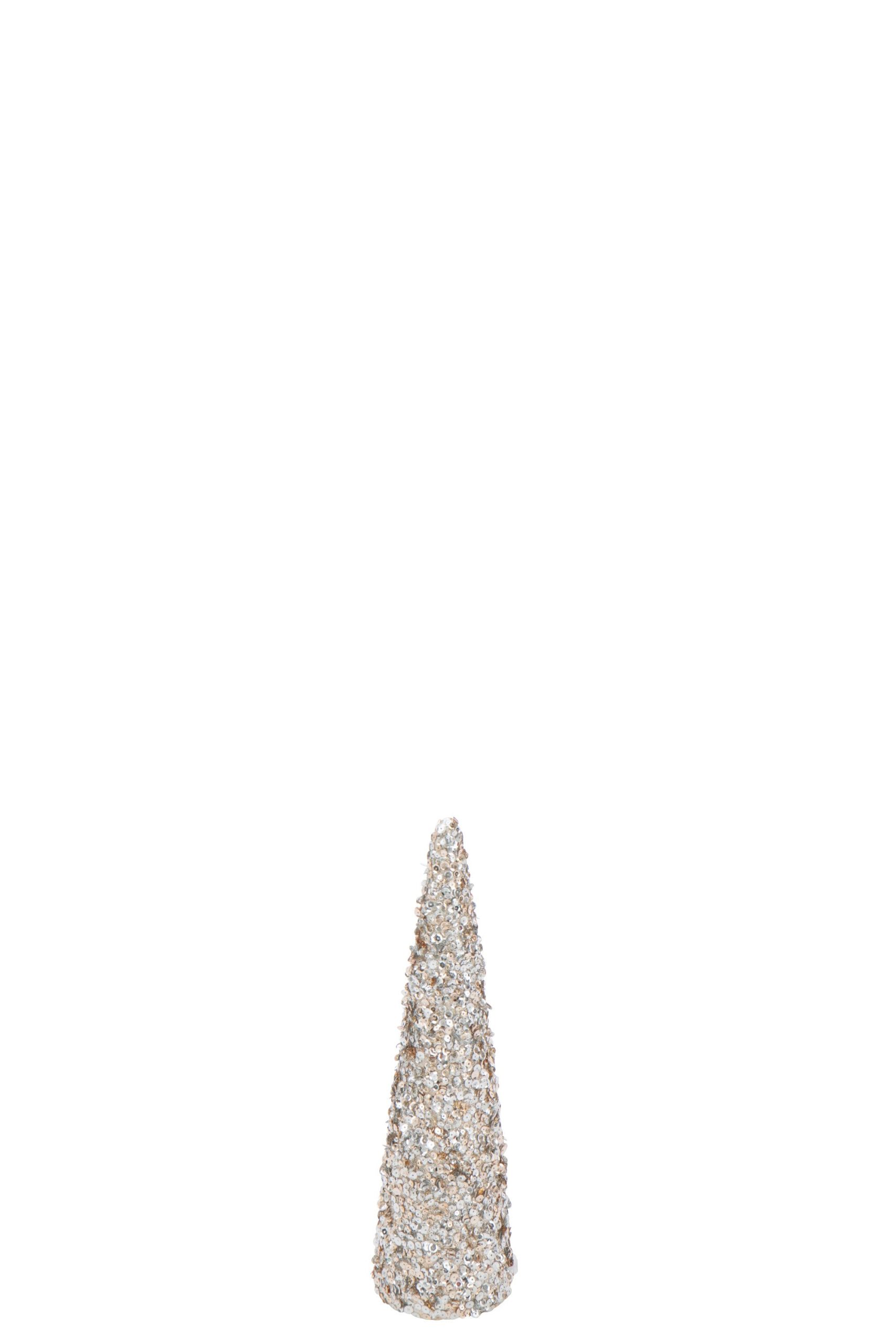 J-Line decoratie Kegel Pailletten Schuim - kunststof - champagne - sma