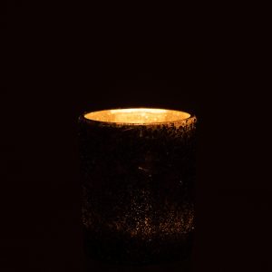 J-Line windlicht Glitter – glas – grijs – large