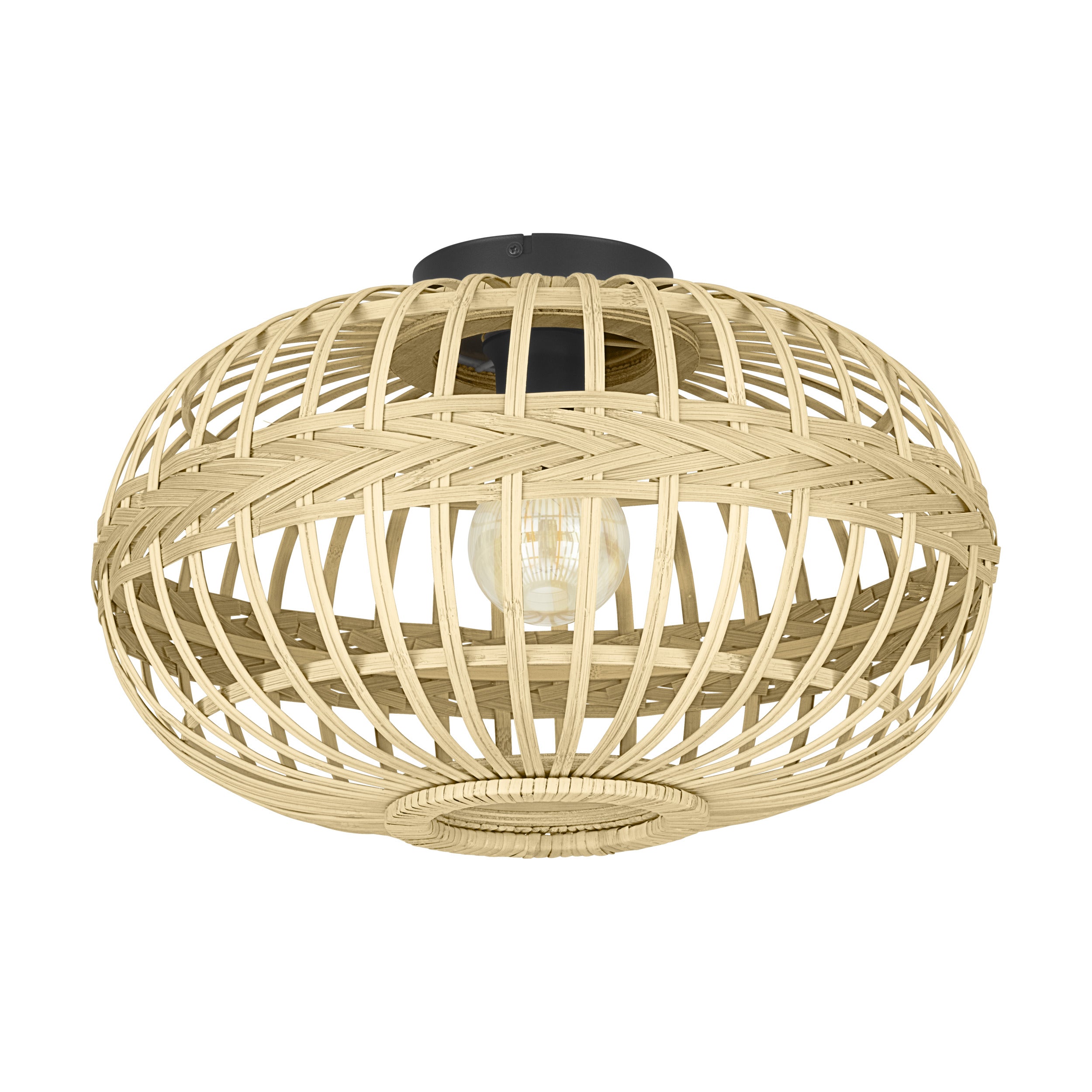 EGLO plafondlamp Amsfield - e27 - ø 45 cm - bruin/zwart