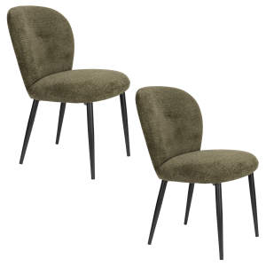 Housecraft Living Alaz Eetkamerstoelen Groen – Set van 2 Housecraft Living Alaz Eetkamerstoelen Groen – Set van 2