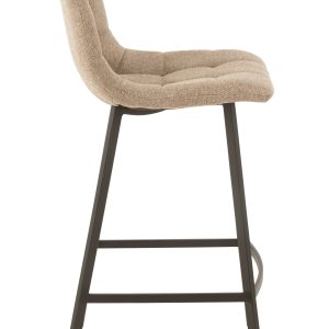 J-Line barstoel Stephane – textiel/metaal – beige – 2 stuks