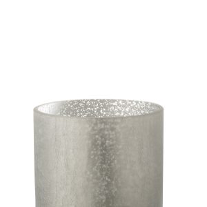 J-Line windlicht Cilinder Craquelé – glas – grijs – large J-Line windlicht Cilinder Craquelé – glas – grijs – large