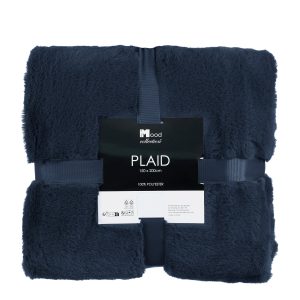 In The Mood Collection Bronte Fleece Deken – L200 x B150 cm – Donkerbl