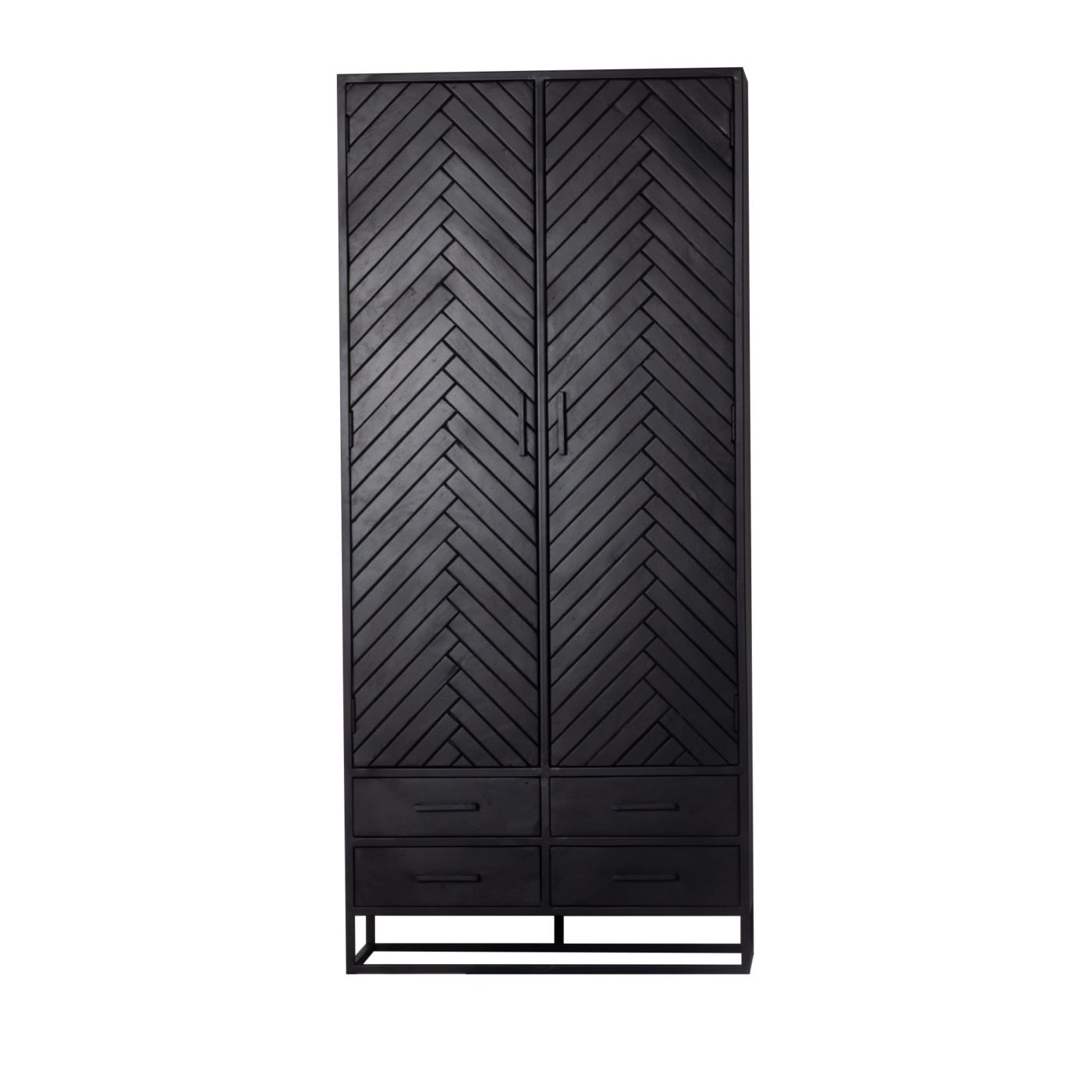 Giga Meubel Wandkast Isa - Zwart Hout - 90x40x200cm