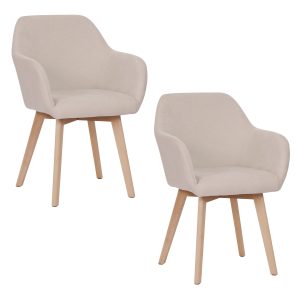 Housecraft Living Yala Eetkamerstoelen Off White/ Gebroken wit – Set v