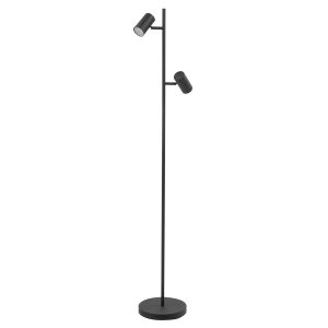 Highlight vloerlamp Burgos – 2 lichts – 23 x 142 cm – zwart