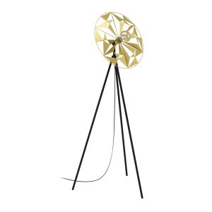 EGLO vloerlamp Castanuelo – e27 – 152 cm – zwart/goud EGLO vloerlamp Castanuelo – e27 – 152 cm – zwart/goud