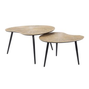 Giga Meubel Salontafel Ray Metal – Niervormig – Brons Metaal – Set van