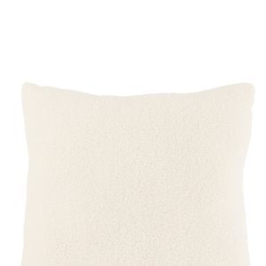J-Line kussen Teddy – polyester – wit