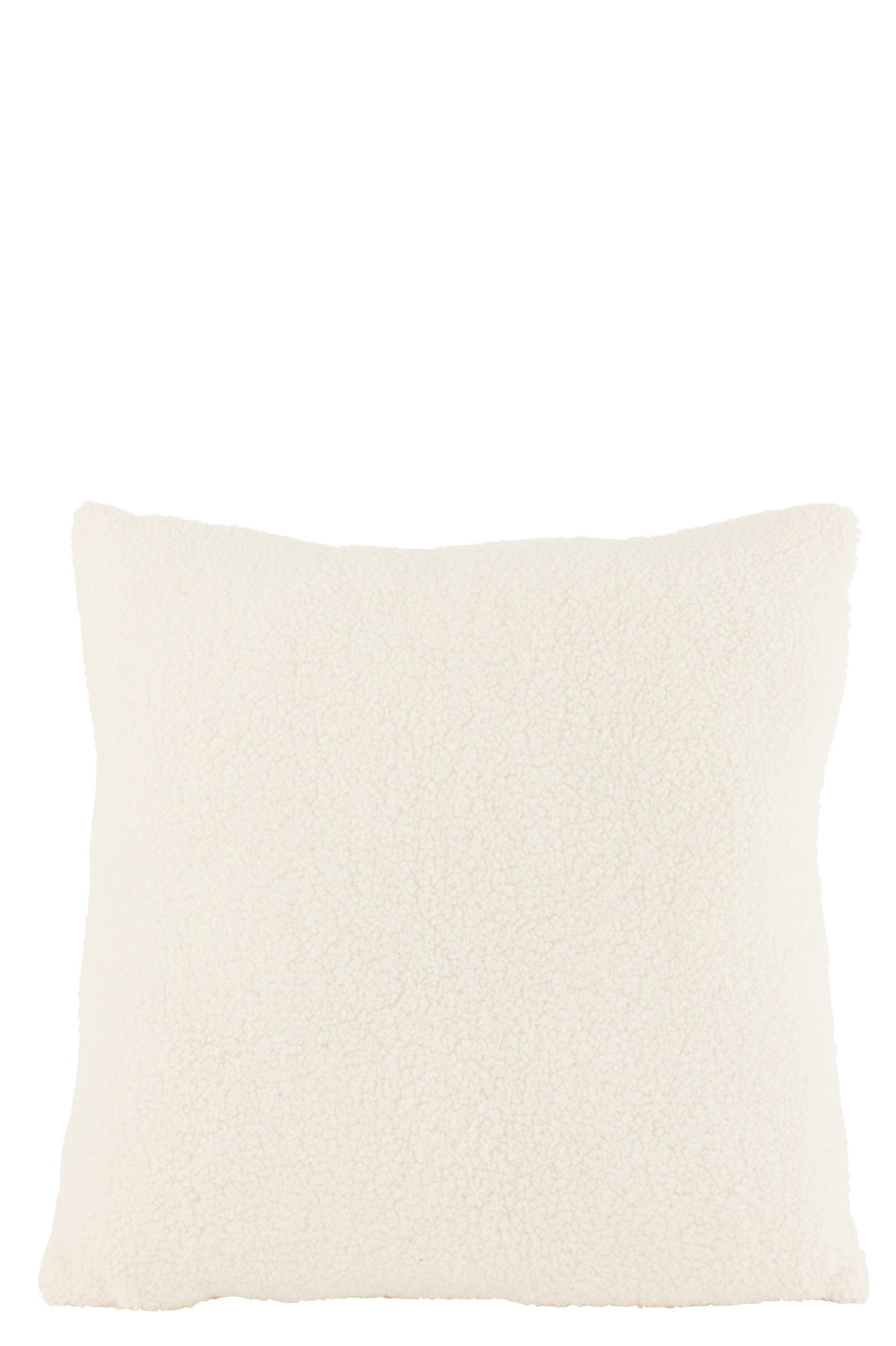 J-Line kussen Teddy - polyester - wit