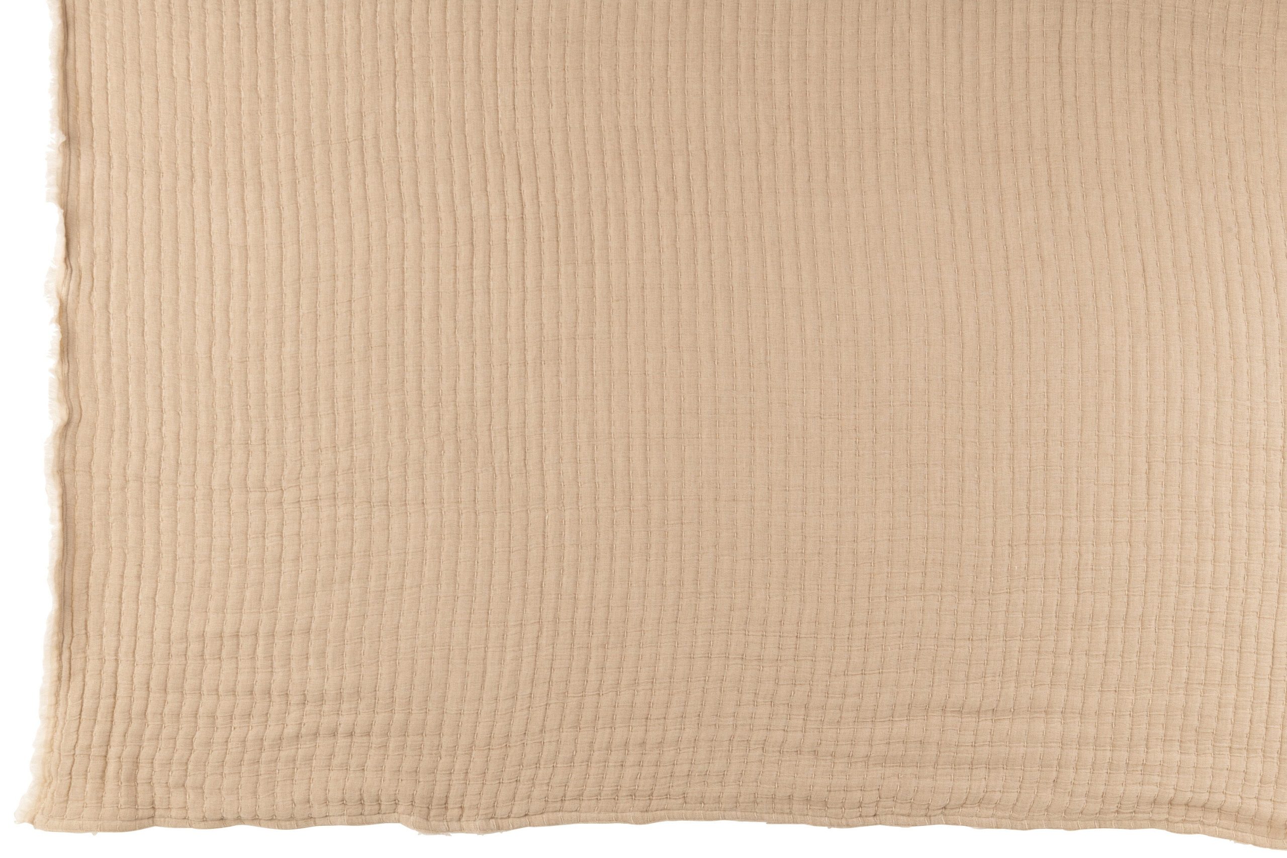 J-Line plaid Teddy Strepen Stiksel - katoen/polyester - beige - 180 x