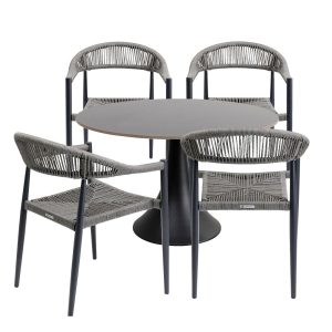 Kare Design Tuinmeubilair Grande Possibilita tafel 120cm en 4 stoelen