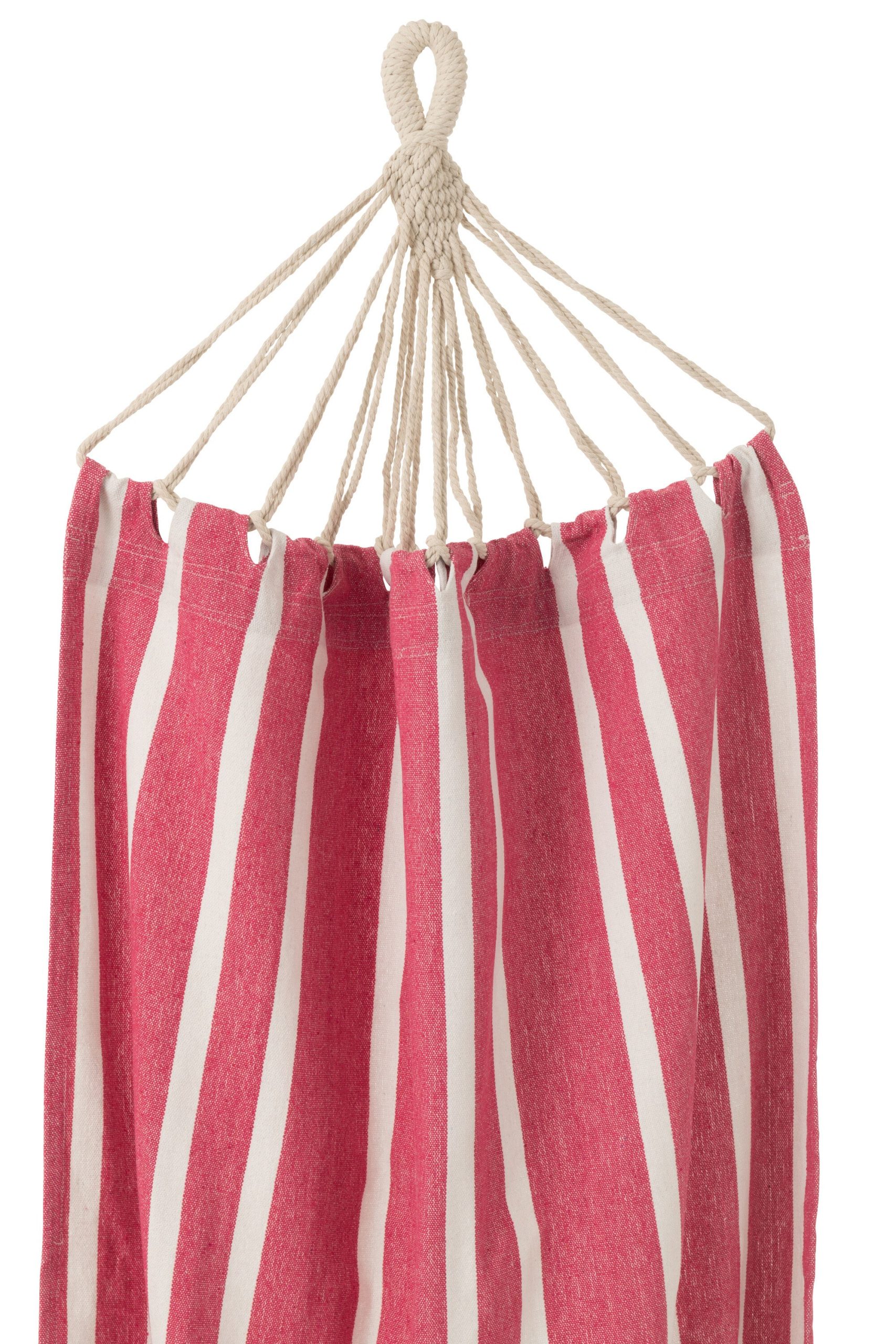 J-Line hangmat Strepen - katoen/polyester - roze/wit