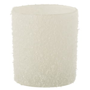 J-Line theelichthouder Besneeuwd – glas – wit – small – 2 stuks