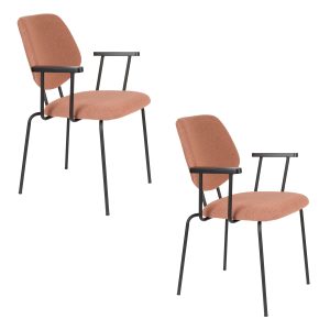 Housecraft Living Zelo Eetkamerstoelen Armleuning Roze – Set van 2 Housecraft Living Zelo Eetkamerstoelen Armleuning Roze – Set van 2