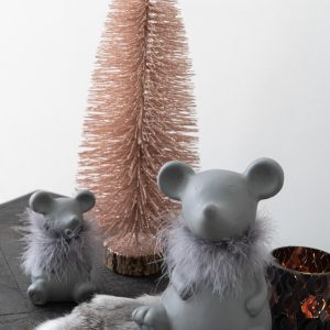 J-Line figuur Muis – keramiek – grijs – small