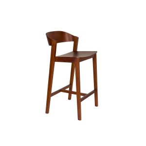 Housecraft Living Wooz Barkruk rugleuning 65 cm Eikenhout Walnoot Brui