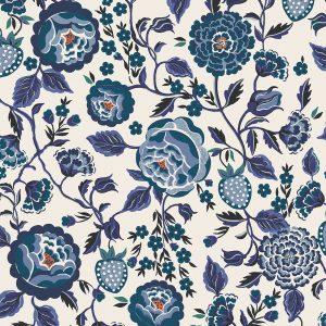 Cath Kidston Vliesbehang – Strawberry Garden Blue Cath Kidston Vliesbehang – Strawberry Garden Blue