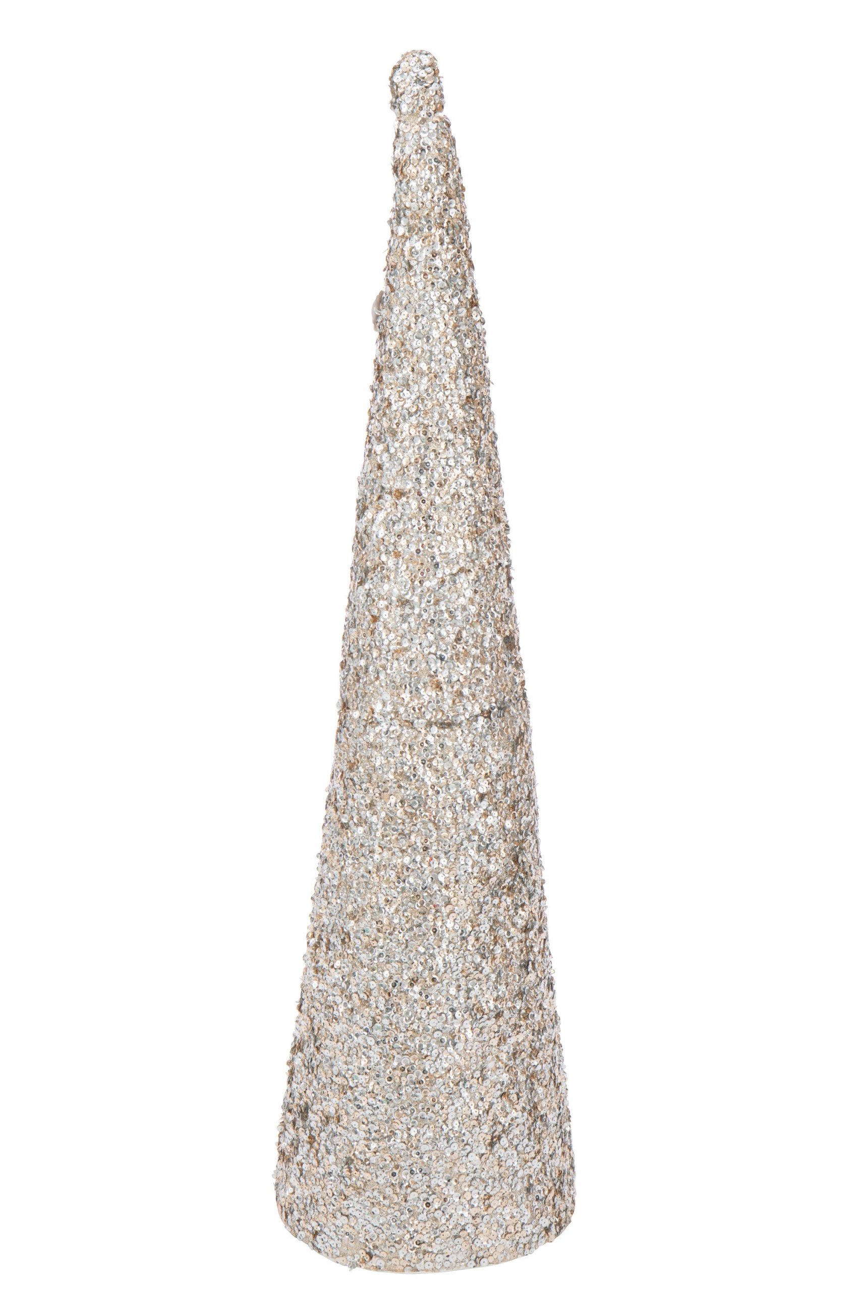 J-Line decoratie Kegel Pailletten Schuim - kunststof - champagne - lar