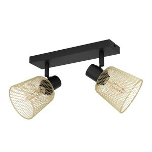 EGLO spot Coslada – e27 – 32 cm – zwart/goud – staal