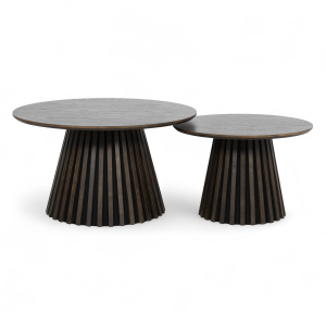 Furnhouse salontafel set Svendborg – Gerookt eikenhout – Ø 60/80 cm Furnhouse salontafel set Svendborg – Gerookt eikenhout – Ø 60/80 cm